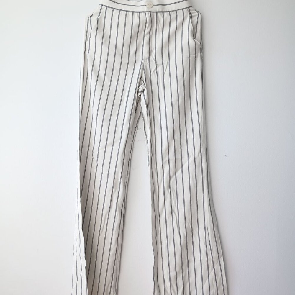 ZARA TRF High-Waisted Striped Wide-Leg Trousers – Size XS